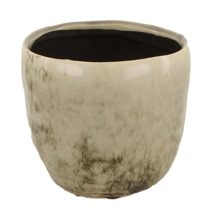 Pflanzgefäß Keramik Ø16x15cm Taupe/Grau