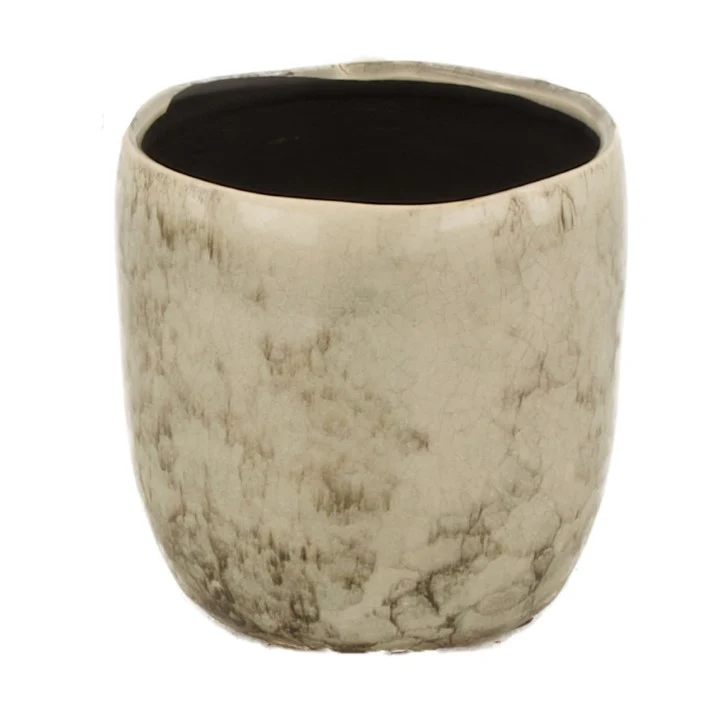 Pflanzgefäß Keramik Ø14x12cm Taupe/Grau