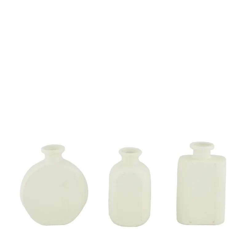 Vase Keramik 6.7x3.5x11.1cm Hellgrau Mix