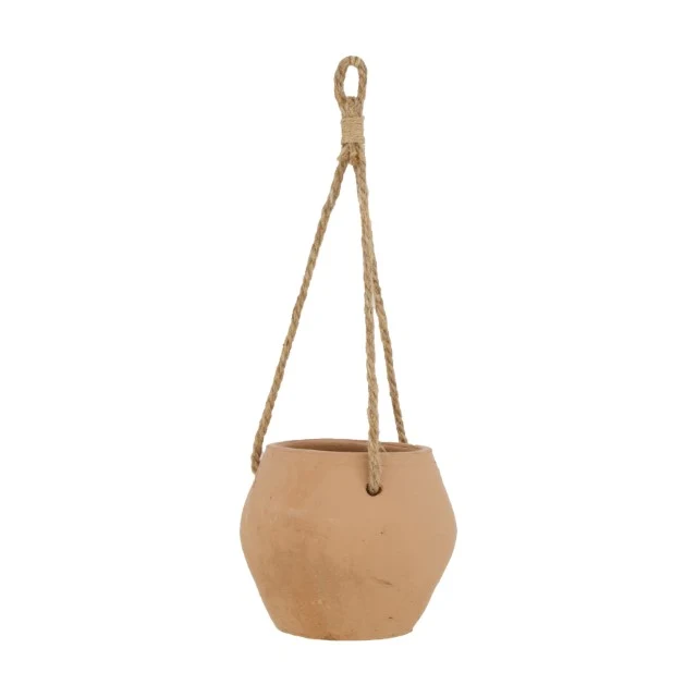 Pflanzgefäß hängend Terrakotta mit Seil Ø18x14,5cm Terrakotta