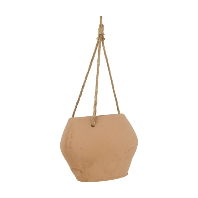 Pflanzgefäß hängend Terrakotta mit Seil Ø12.5x11cm Sand