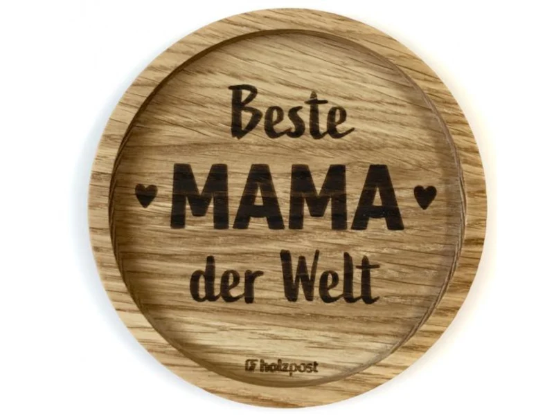 holzpost Untersetzer Mama Eiche 11,2cm