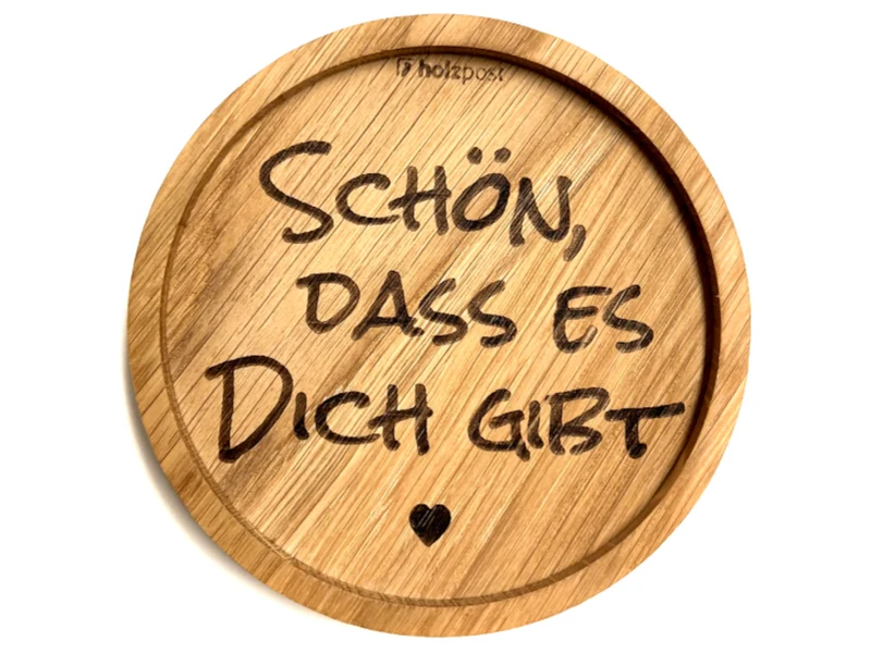 holzpost Untersetzer Dich gibt Eiche 11,2cm