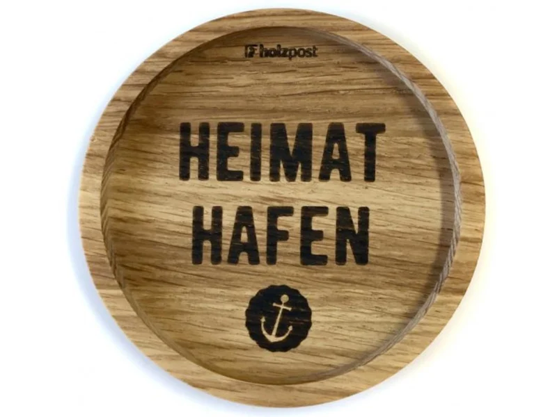 holzpost Untersetzer Heimathafen Eiche 11,2cm