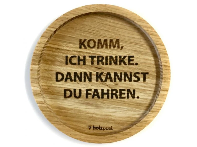 holzpost Untersetzer Fahren Eiche 11,2cm