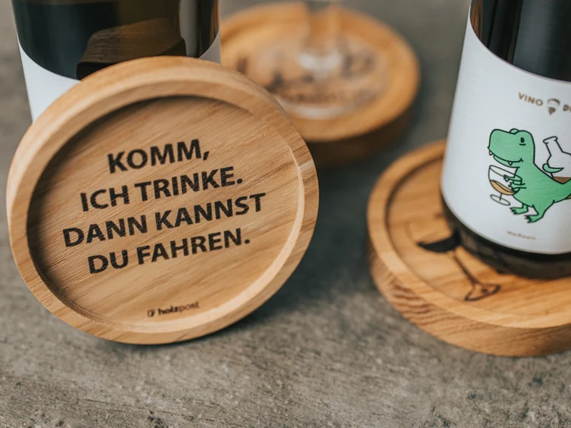 holzpost Untersetzer Fahren Eiche 11,2cm