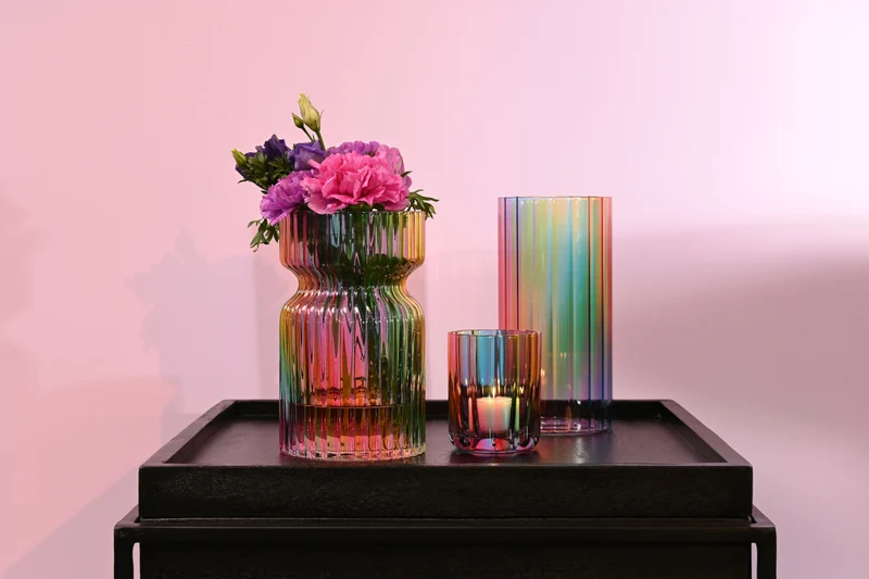Giftcompany Jacquard Vase Streifen mehrfarbig 20cm
