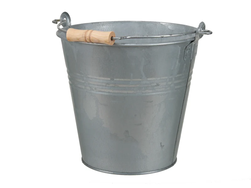 St. 1 Eimer mit Henkel 6lt. altes Zink Ø23x22cm