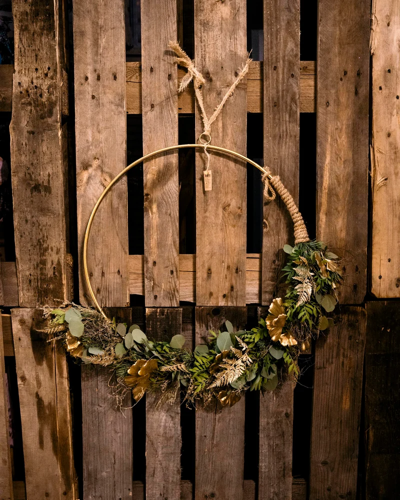 Ring Metall Ø59x1cm Gold weiß-gewaschen
