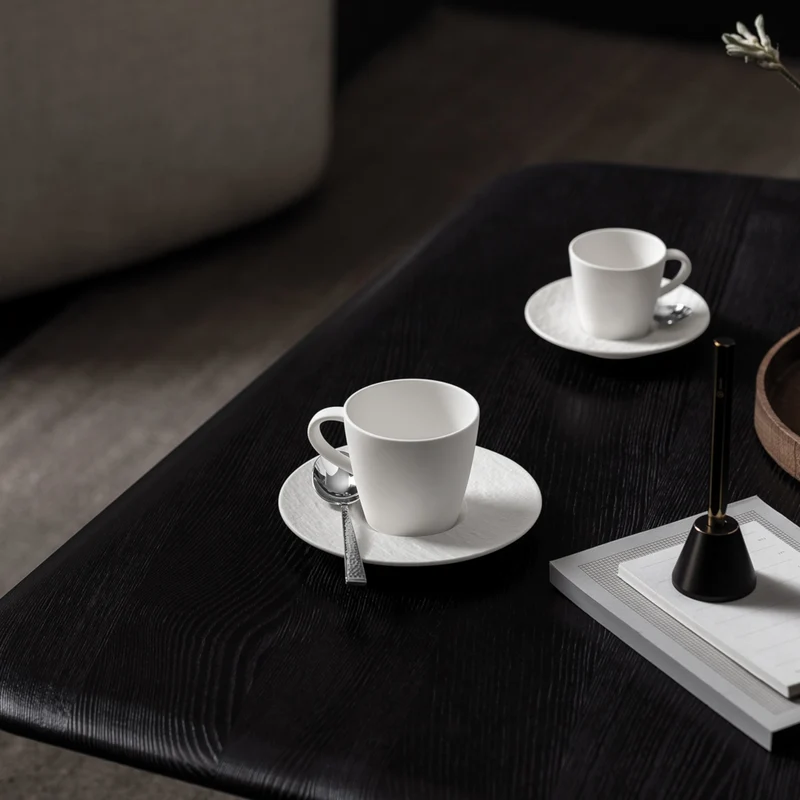 Villeroy & Boch Manufacture Rock blanc Kaffeetasse mit Untertasse 2tlg.