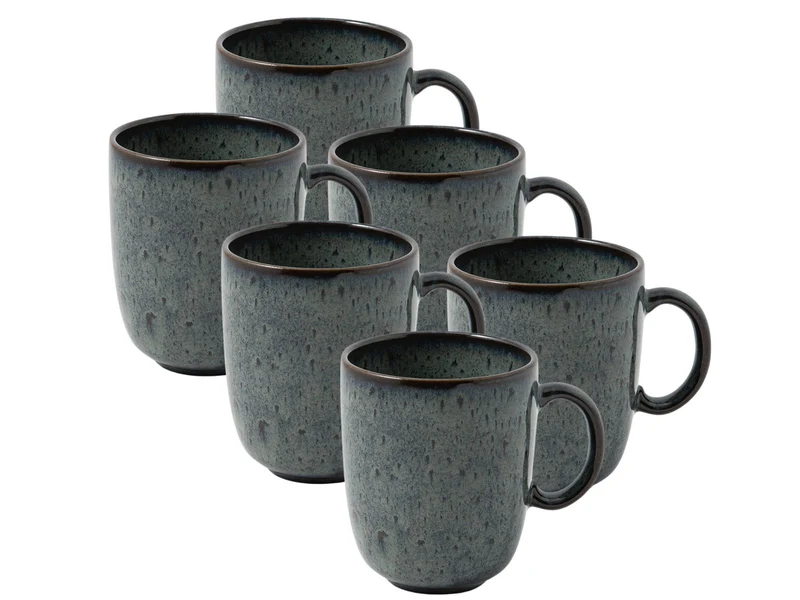 like. by Villeroy & Boch Lave gris Becher mit Henkel 0,4 l Set6
