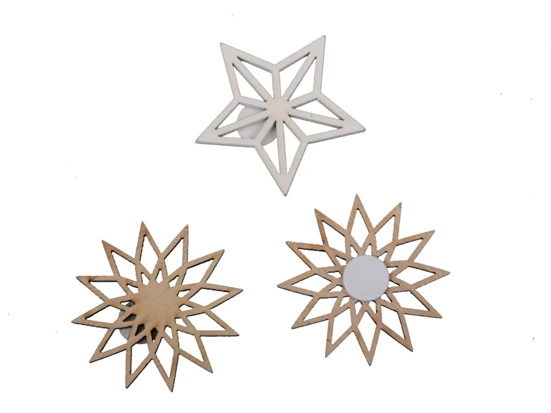 Ornament Tannenzapfen champ/weiß/silber 3fach sortiert - h16xd7cm