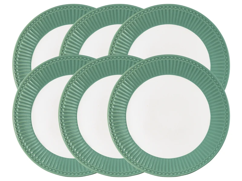 Greengate Alice Speiseteller dusty green 26,5 cm Set6