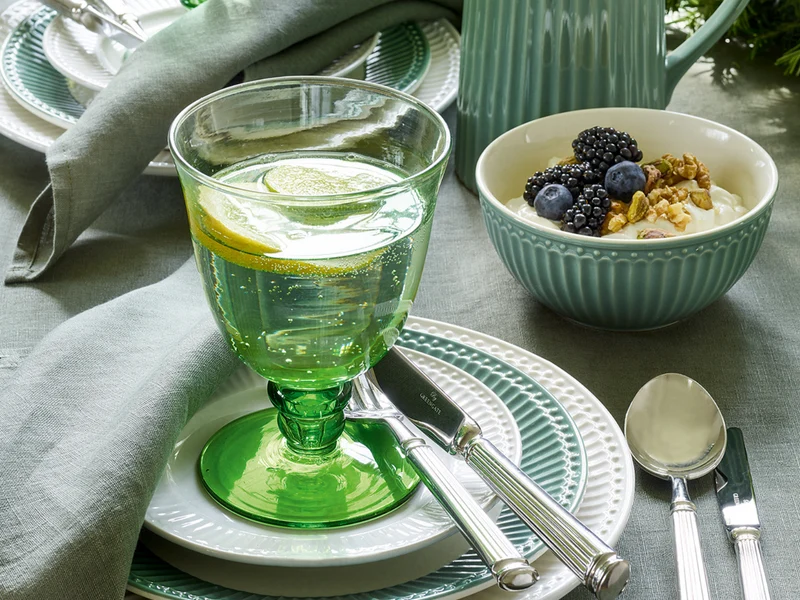 Greengate Alice Speiseteller dusty green 26,5 cm Set6