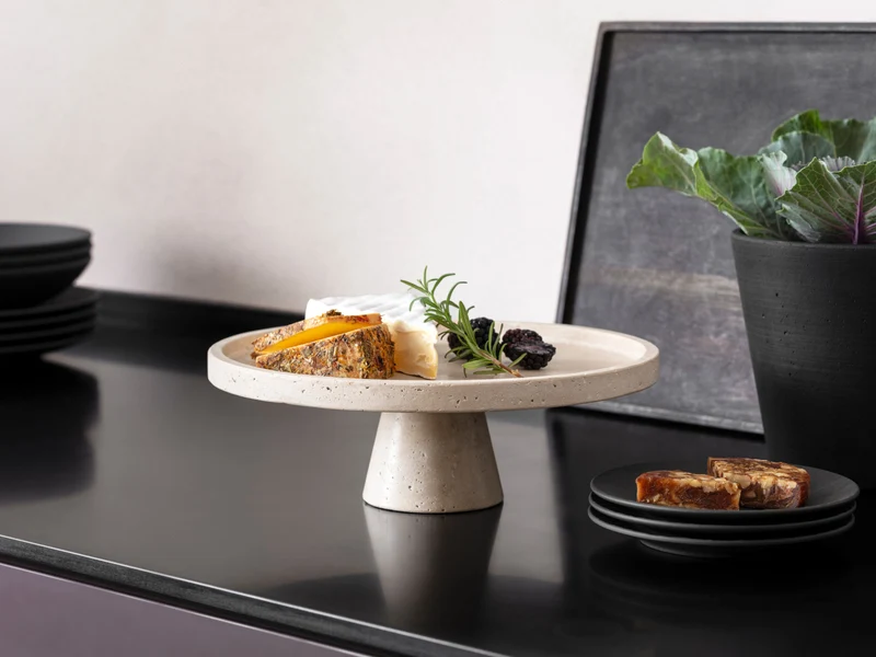 Villeroy & Boch Manufacture Travertine Servierschale mit Fuß 28x10cm