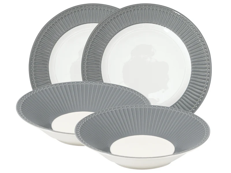 Greengate Alice Tafelset stone grey 4tlg