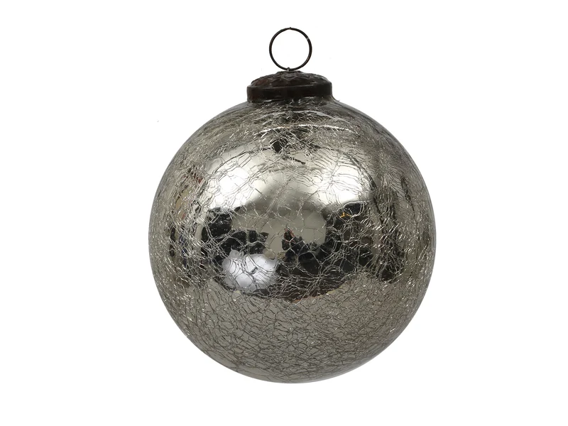 St. 1 Glaskugel 'crackled' grau Ø5cm