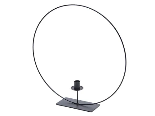 Metallring hängend 50cm schwarz + Kerzenhalter