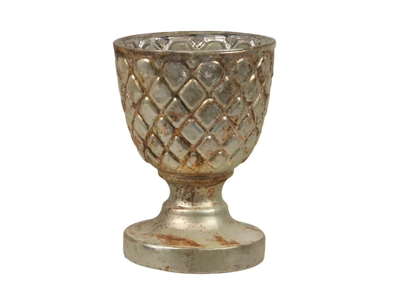 St. 1 Glaskugel 'geknistert' silber Ø10cm