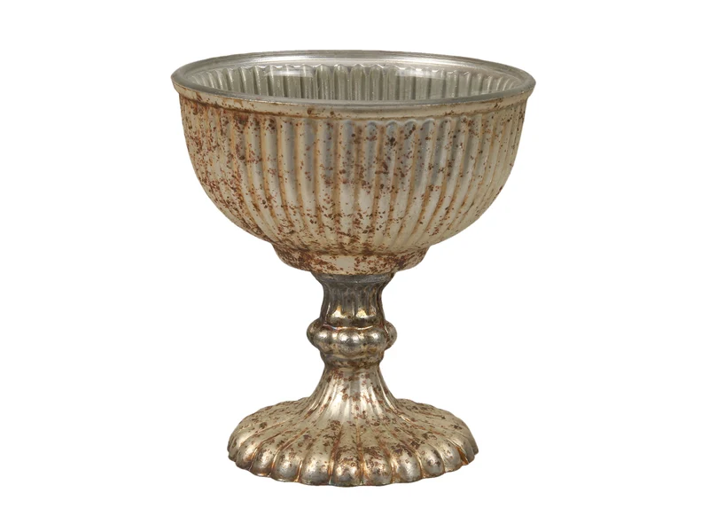 St. 1 Glaskugel 'geknistert' silber Ø8cm