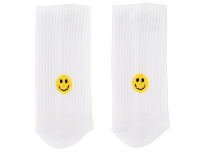 Eulenschnitt Socken Smiley gelb S Gr.35-38