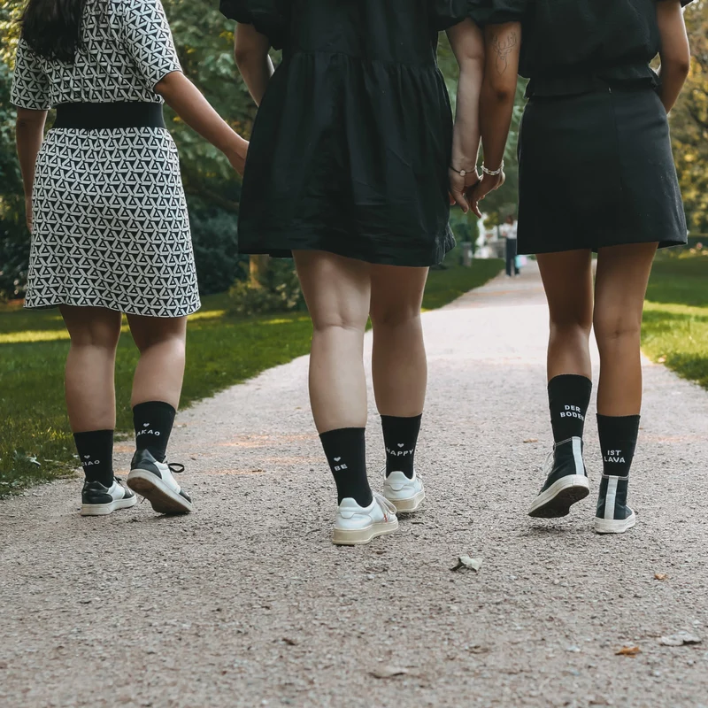 Eulenschnitt Socken be happy schwarz M Gr.39-42