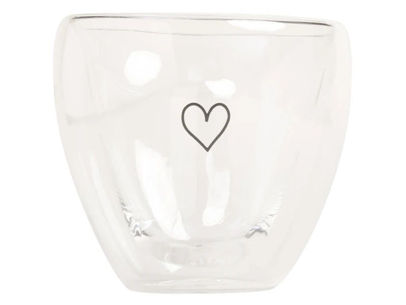 Eulenschnitt Doppelwandiges Herzglas Herz 200ml