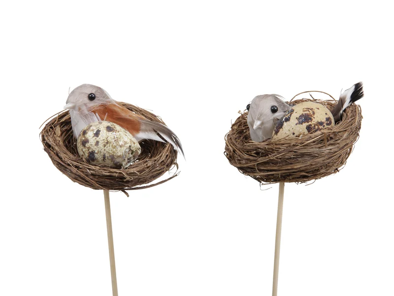 w/b. 12 wooden pieces "rabbit" natural 6-7 cm
