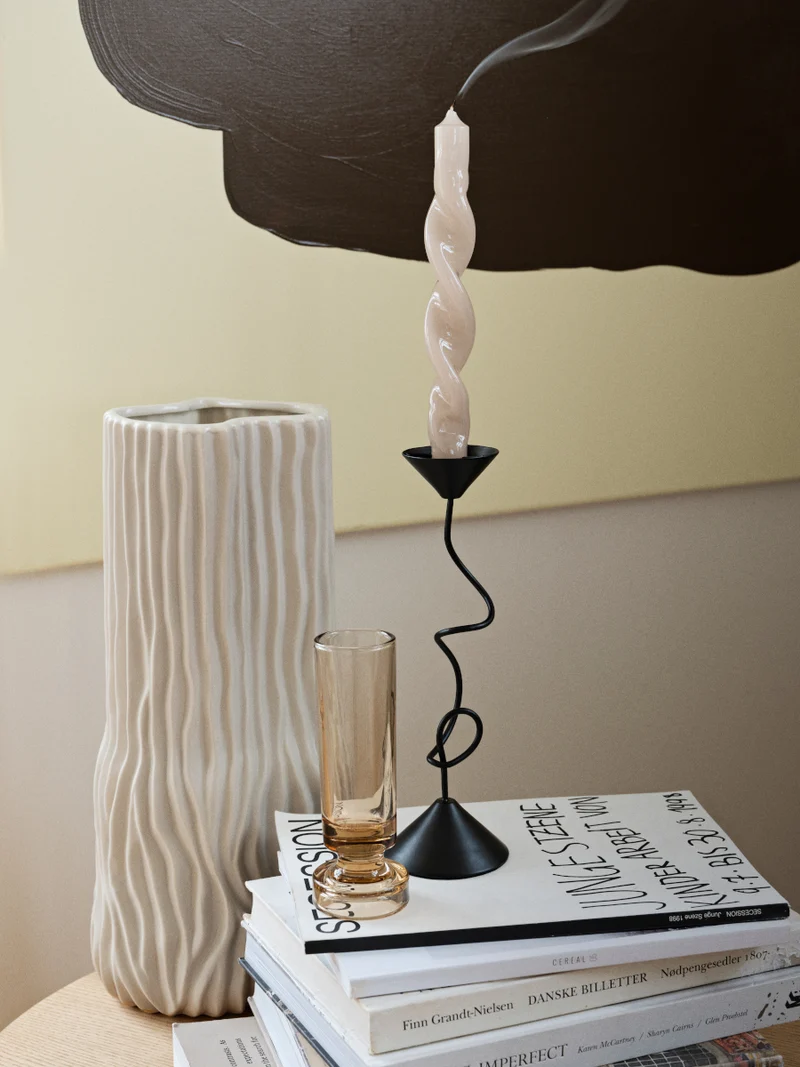 Broste Copenhagen Petra Kerzenständer Glas Indian Tan 10cm