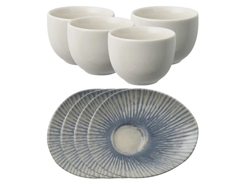Rosenthal Arthur Krupp Stoneware Sunlight Blue Kaffeeset 8tlg
