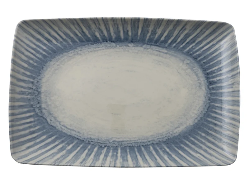 Rosenthal Arthur Krupp Stoneware Sunlight Blue Platte 35x22cm