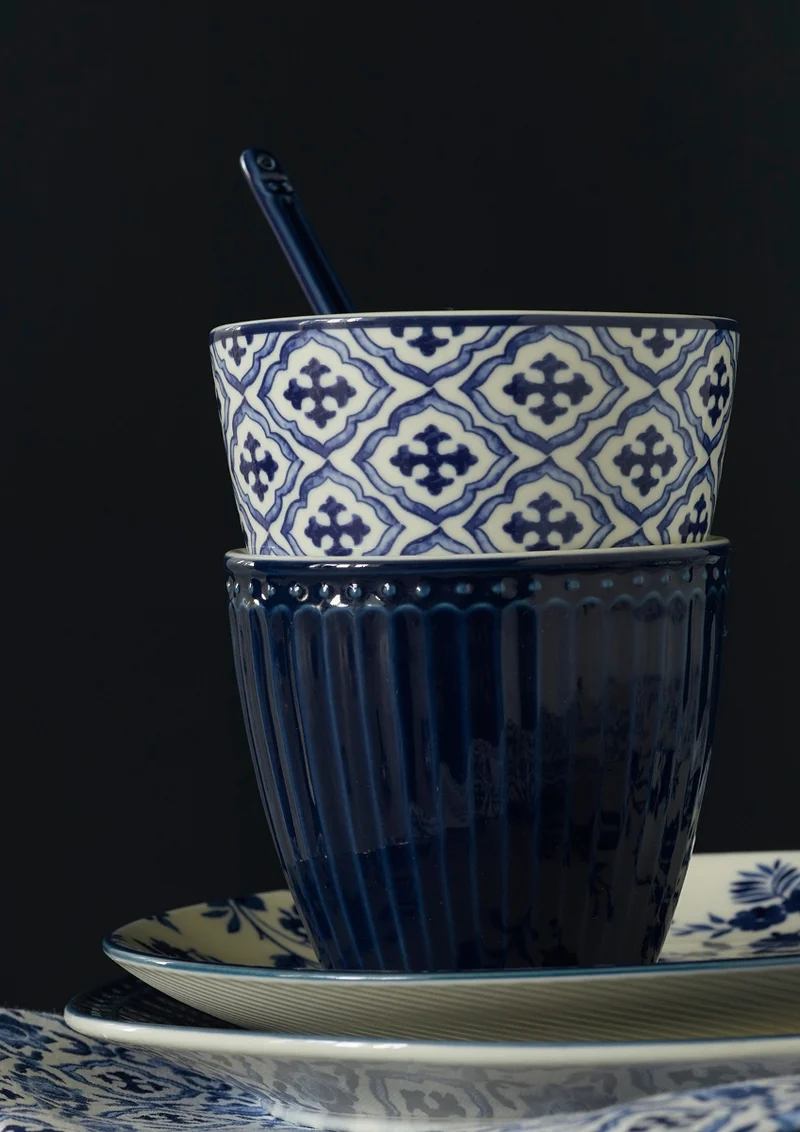 Greengate Alice Frühstücksteller dark blue 23 cm Set6