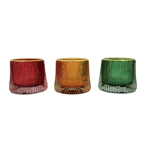 Teelichthalter Castro Glas 3 sortiert D8 H7cm
