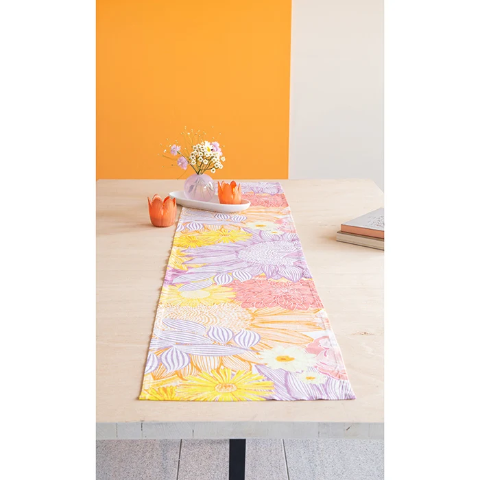 Baumwolltischläufer "Blumen" 28x150cm mehrfarbige Blumen