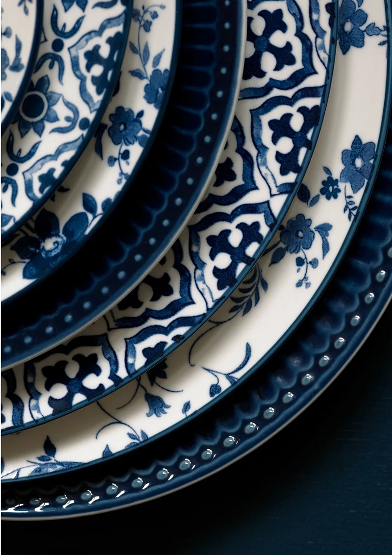 Greengate Alice Speiseteller dark blue 25,6 cm Set6