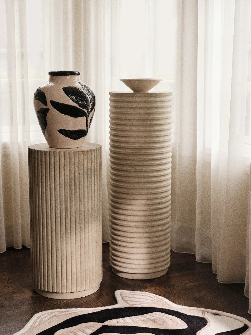 Broste Copenhagen Herbert Vase black/rainy day grey 40cm