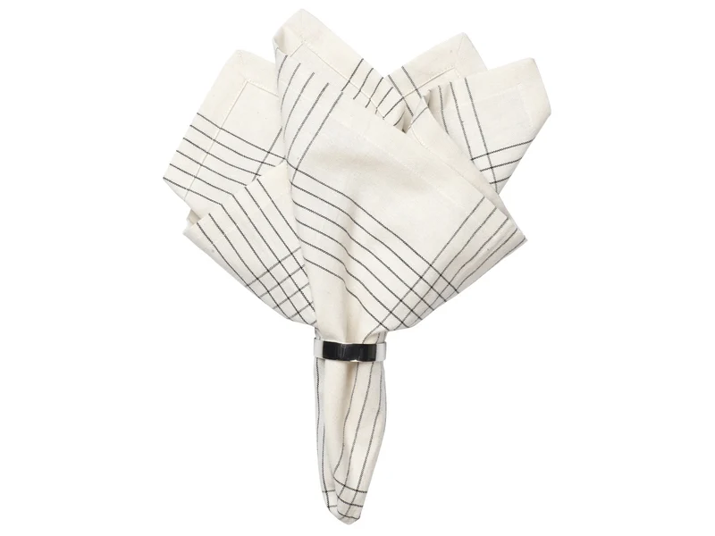 Broste Copenhagen Alice Serviette black/natural 45x45cm (1 Stück)