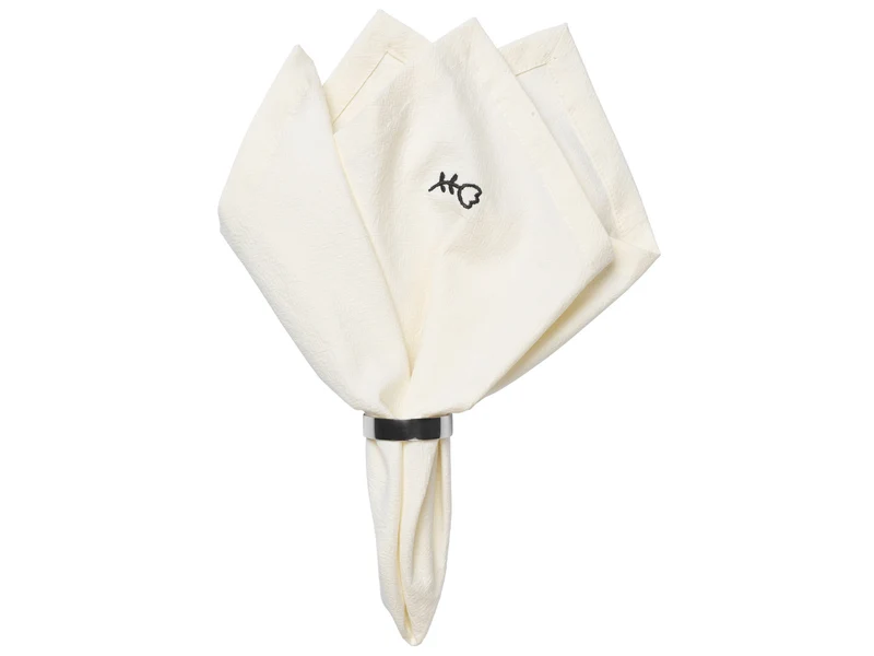 Broste Copenhagen Mai Stoffserviette black/off white 45x45cm (1 Stück)