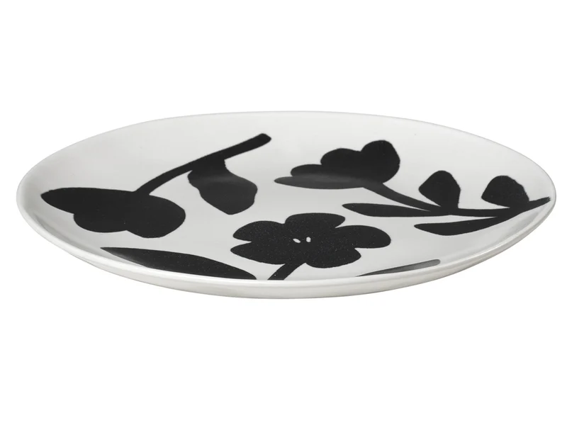 Broste Copenhagen Flora Teller black/off white Ø26cm