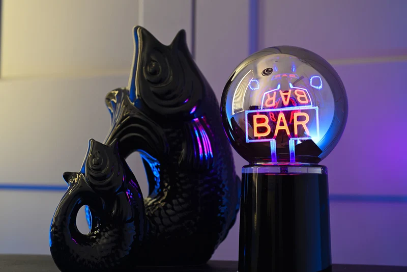 Giftcompany Glowmance LED-Leuchtkugel Neonlicht Bar schwarz 21cm