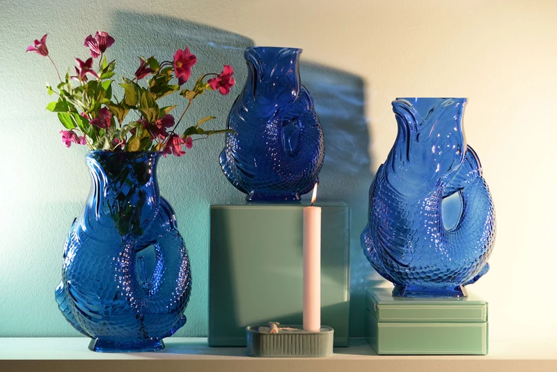 Giftcompany Jacquard Fischvase S blau 24cm