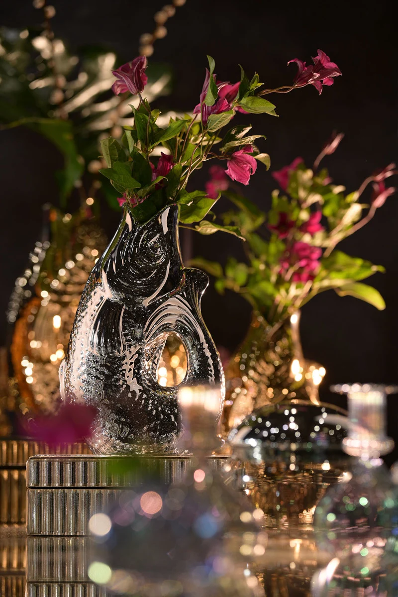 Giftcompany Monsieur Carafon Vase / Karaffe Fisch S silber 1,2l