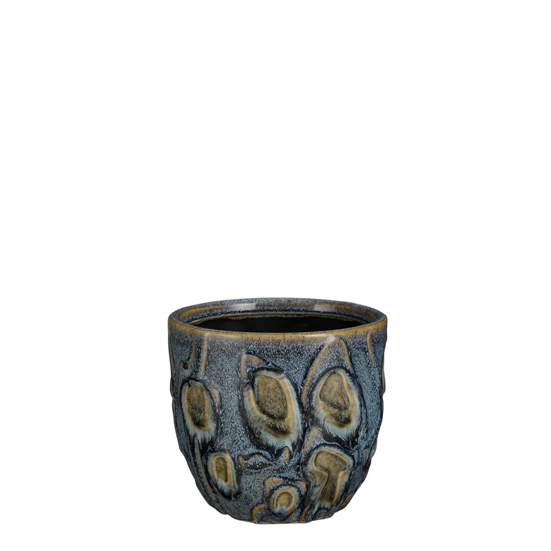 Helma Topf rund blau - h11,5xd12,5cm