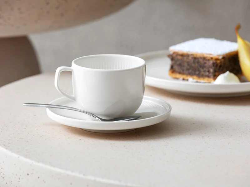 Villeroy & Boch Afina Kaffeetasse mit Untertasse weiß 2tlg