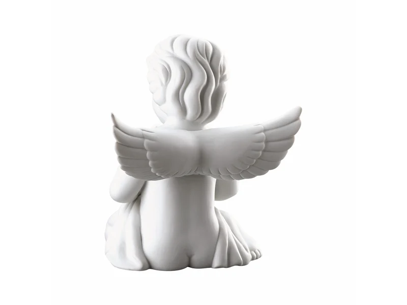 Rosenthal Engel gross weiss matt mit Blumentopf 14cm