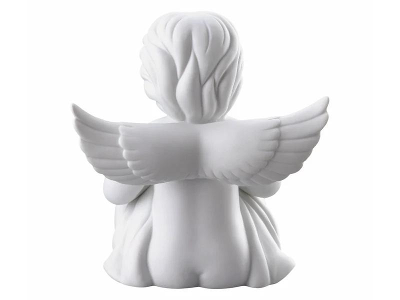 Rosenthal Engel gross weiss matt m. Geburtstagskuchen 14cm