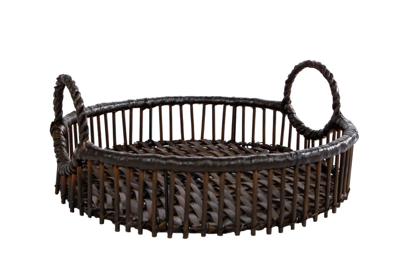 Tablett "Renze" d.naturel rund Bambus 32.5x32.5x13cm