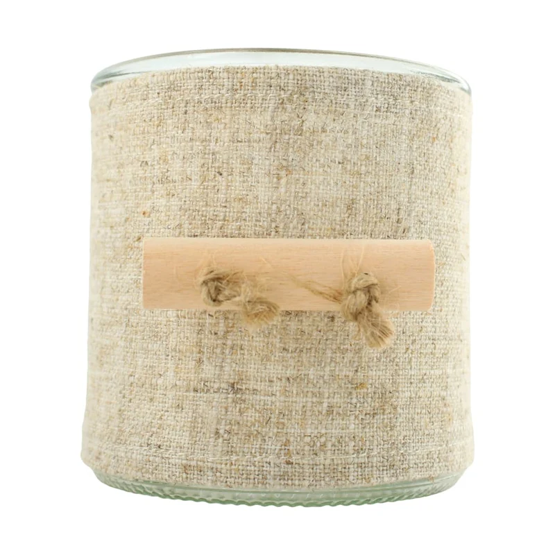 Teelichthalter Glas 10x11x10cm Beige