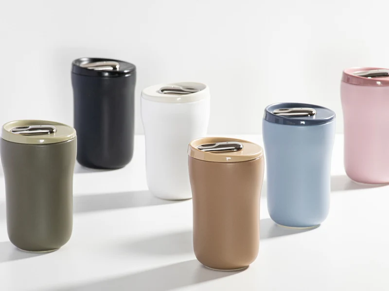 Ladelle ECO BREW II To-Go-Becher doppelwandig keramik beige 0,35l