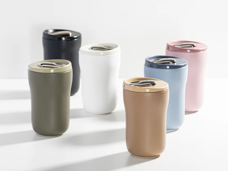 Ladelle ECO BREW II To-Go-Becher doppelwandig keramik rosa 0,35l